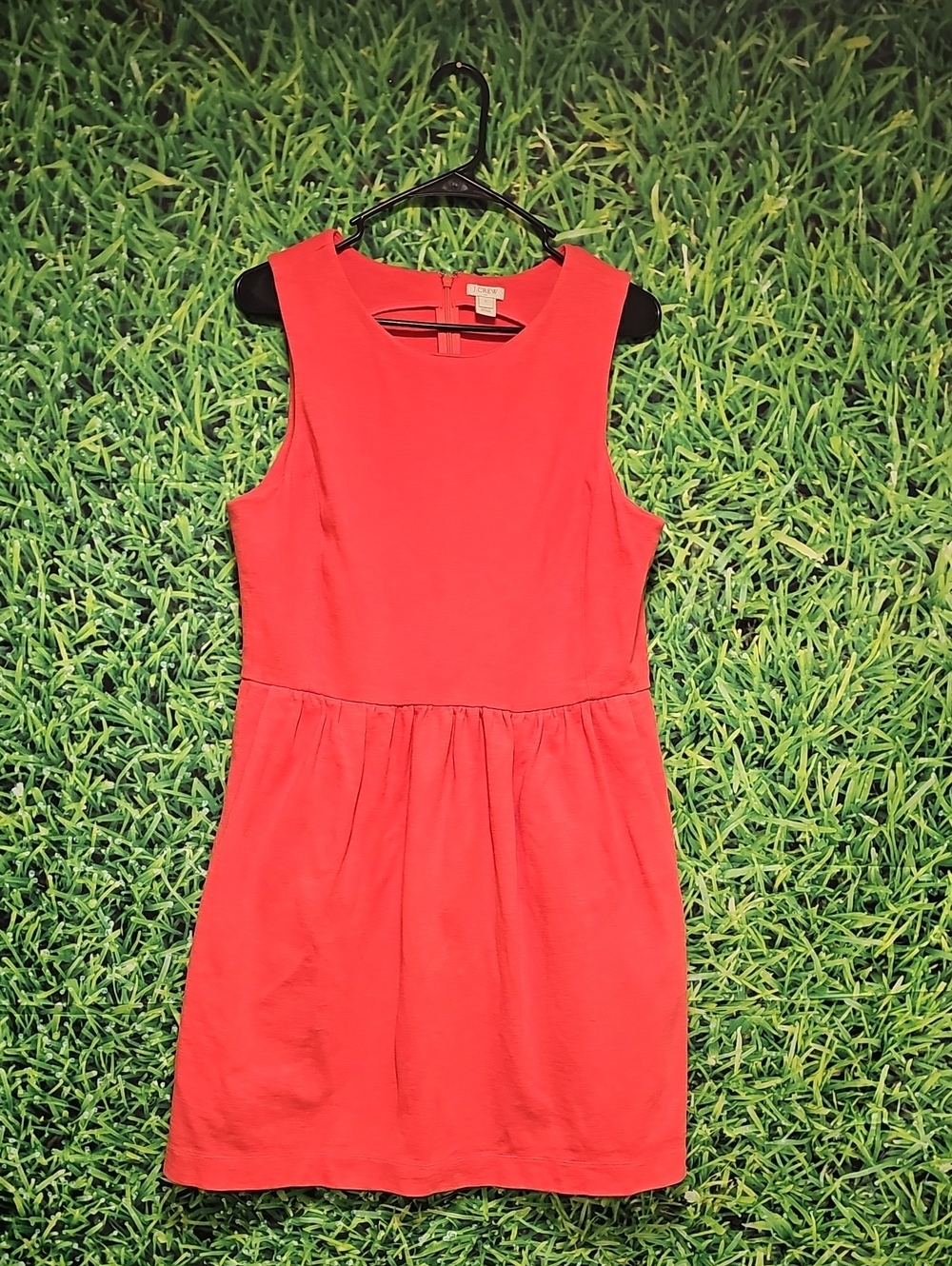 J. Crew Coral-Red Sleeveless Shift Dress